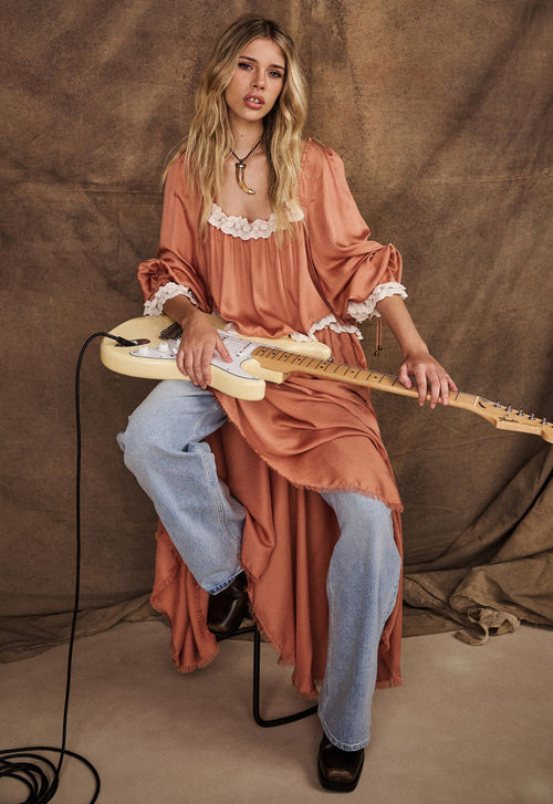 1979 Denim Relaxed Jean in Vintage Blue, flat lay showing wide leg silhouette and classic 5-pocket design
