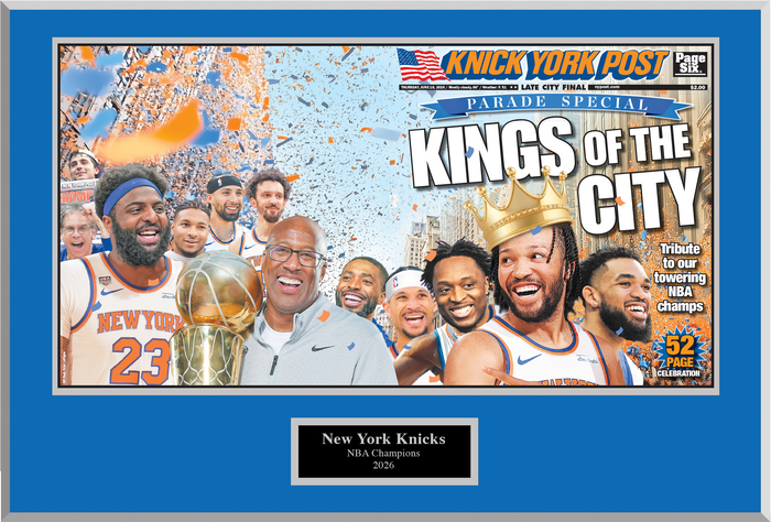 2026 Knick York Post Championship Plaque Front & Back Cover Wrap