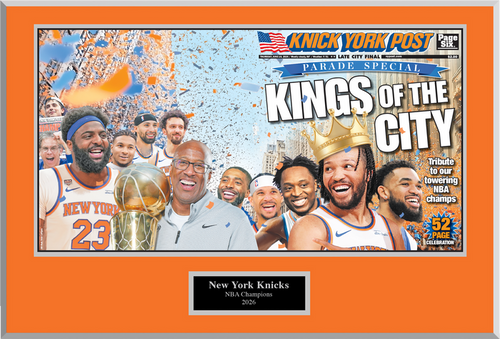 2026 Knick York Post Championship Plaque Front & Back Cover Wrap
