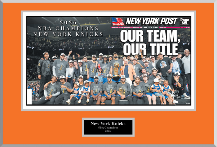 2026 Knicks Championship Celebration Plaque Front & Back Cover Wrap
