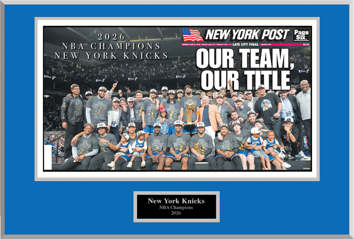 2026 Knicks Championship Celebration Plaque Front & Back Cover Wrap