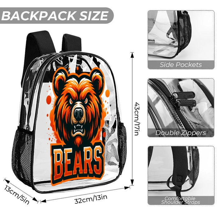 3-Piece Clear Backpack Set