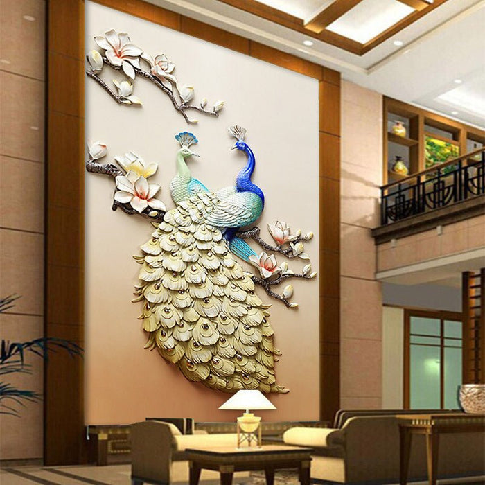 5D Diamond Painting of Peacock for Living Room Decor - House of Beauty