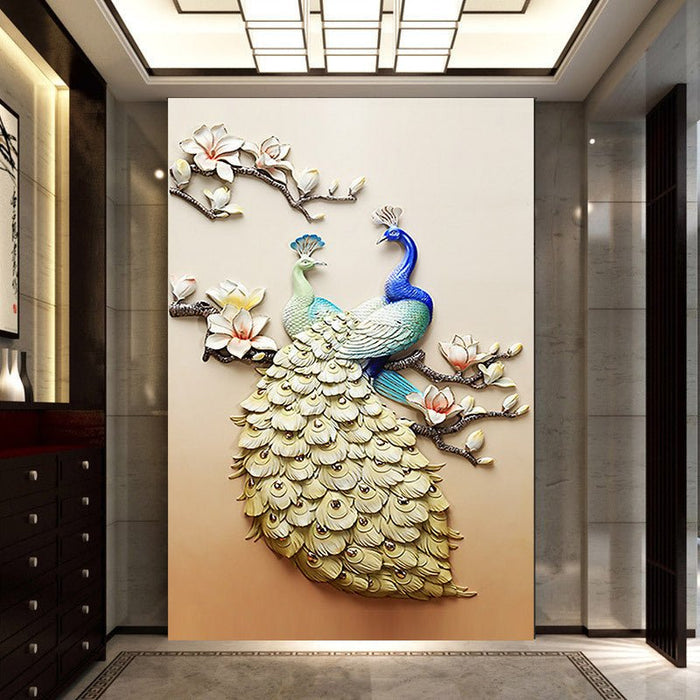 5D Diamond Painting of Peacock for Living Room Decor - House of Beauty