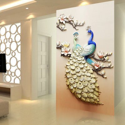 5D Diamond Painting of Peacock for Living Room Decor - House of Beauty