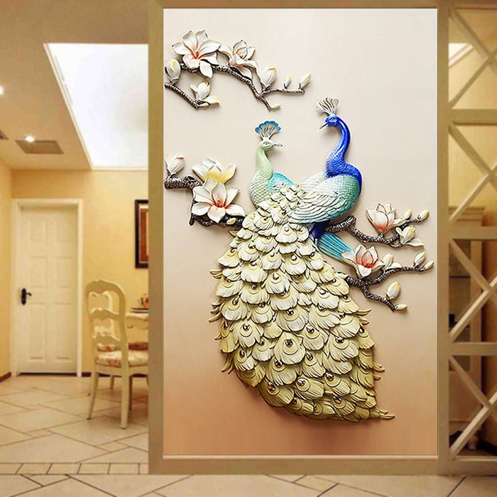 5D Diamond Painting of Peacock for Living Room Decor - House of Beauty