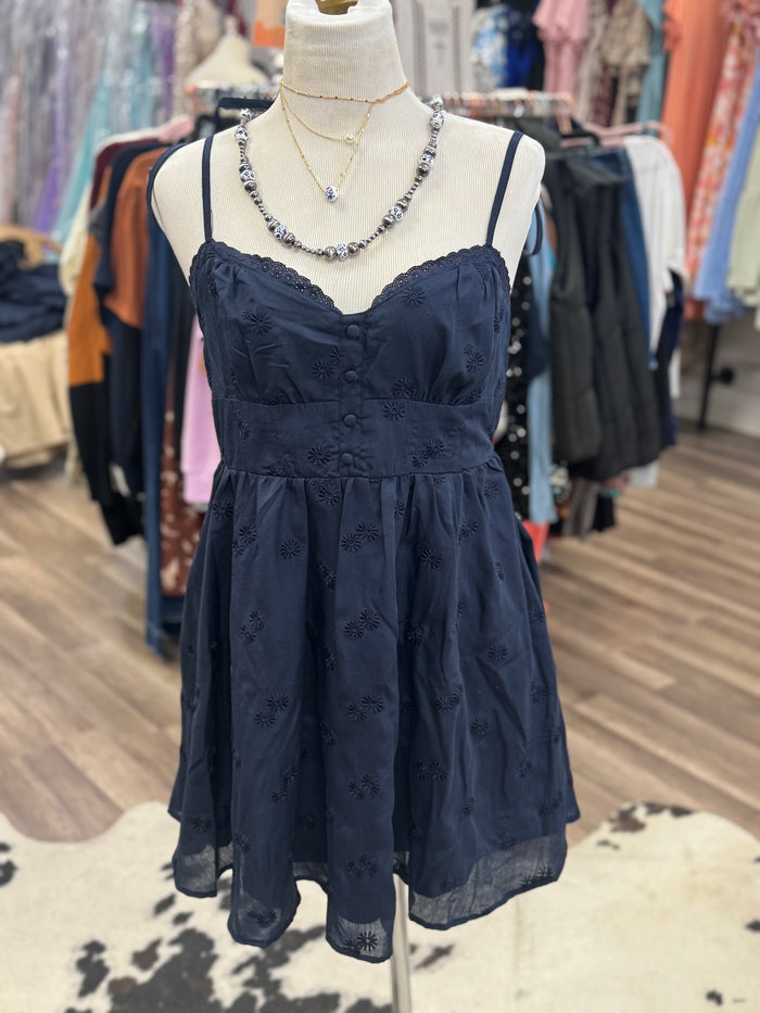 Midnight embroidered dress