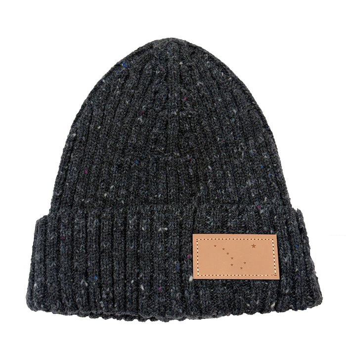 AK Flag Leather Patch Beanie - Merino Wool