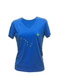 Alaska Flag Blue Tee - Ladies V-neck