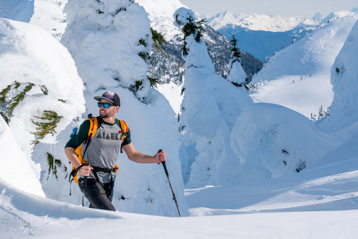 Splitboarding in the Alaska Baseball T