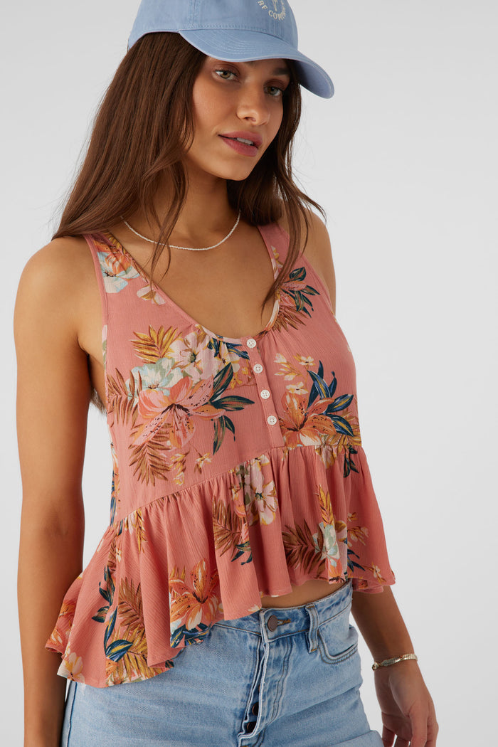 Alina Punta Tropical Tank Top - Canyon Clay | O'Neill