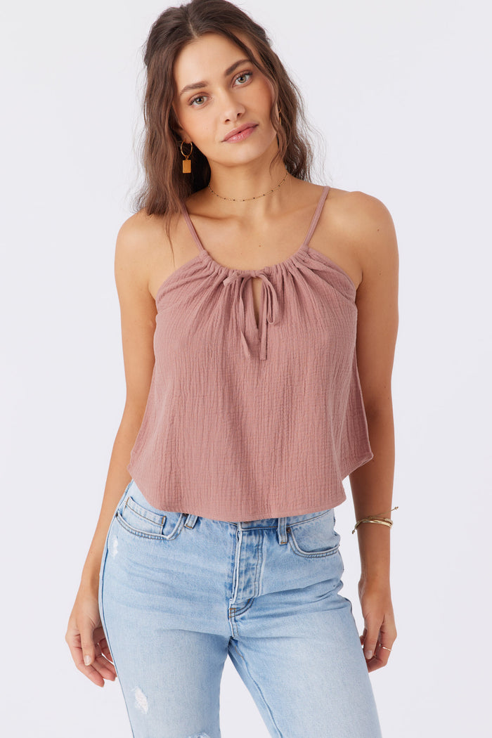 Anya Crinkle Double Gauze Tank Top - Burlwood | O'Neill