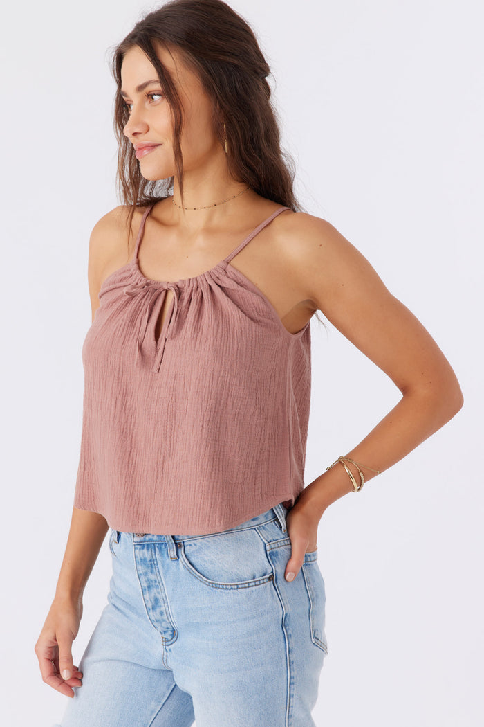 Anya Crinkle Double Gauze Tank Top - Burlwood | O'Neill