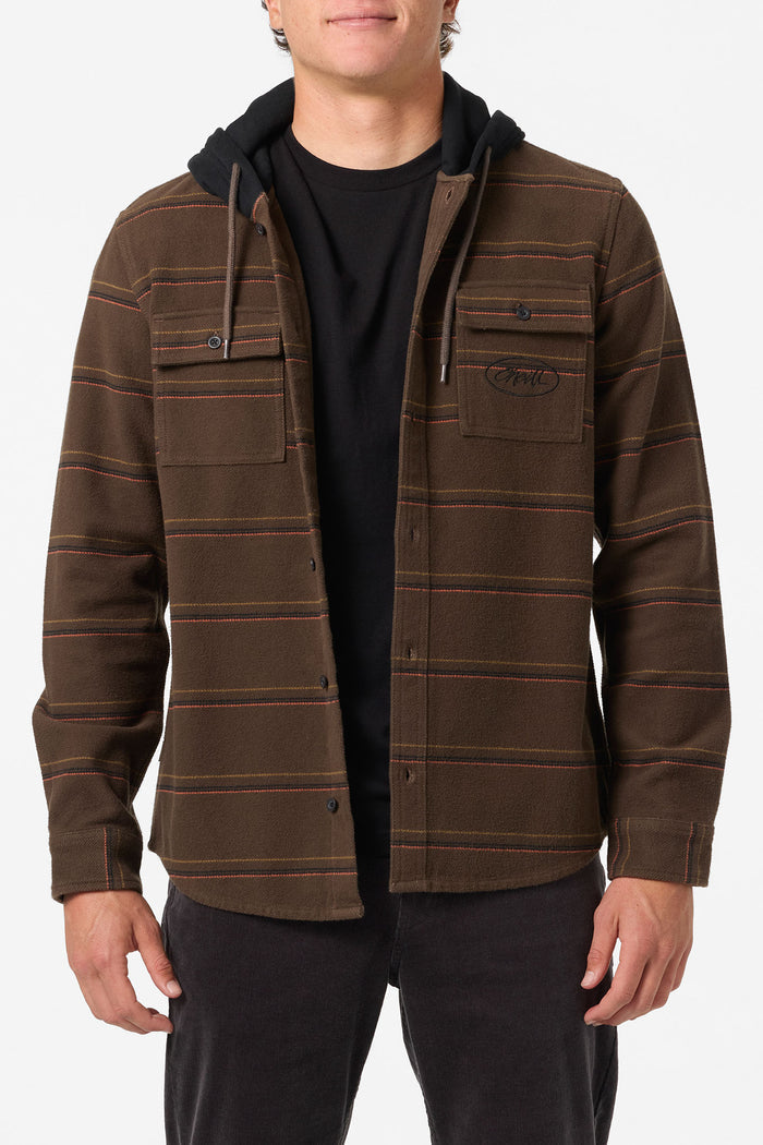 Archer Hooded Flannel Standard Fit Long Sleeve Shirt - Turkish Coffee | O'Neill