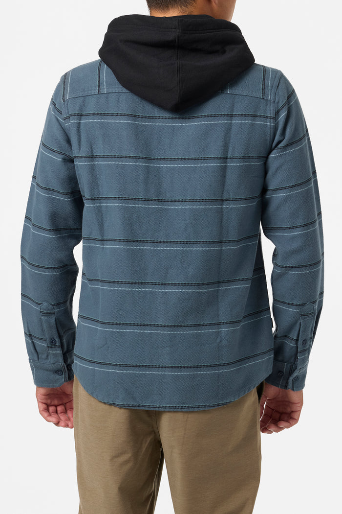 Archer Hooded Flannel Standard Fit Long Sleeve Shirt - Dark Slate | O'Neill
