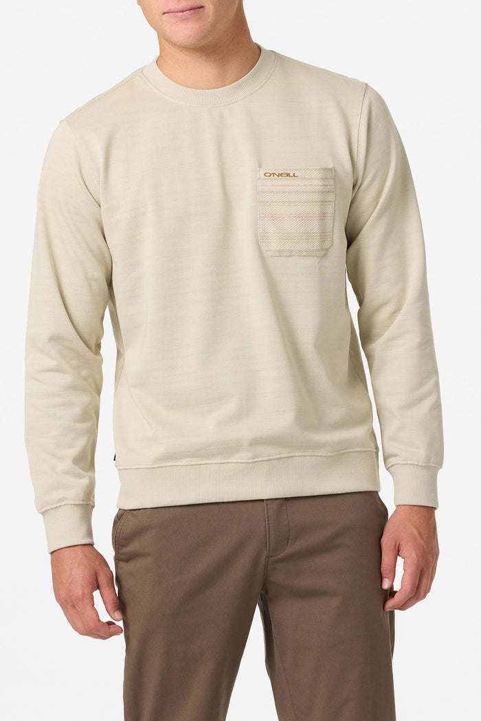 Bavaro Blocked Crew Neck Fleece - Lt Khaki | O'Neill