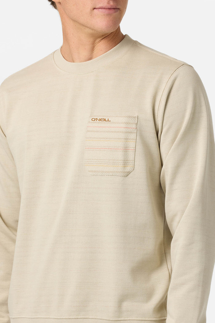 Bavaro Blocked Crew Neck Fleece - Lt Khaki | O'Neill