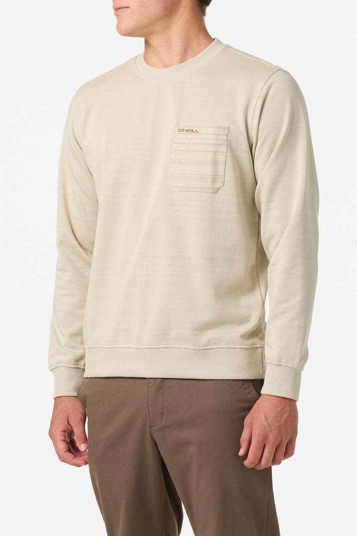 Bavaro Blocked Crew Neck Fleece - Lt Khaki | O'Neill