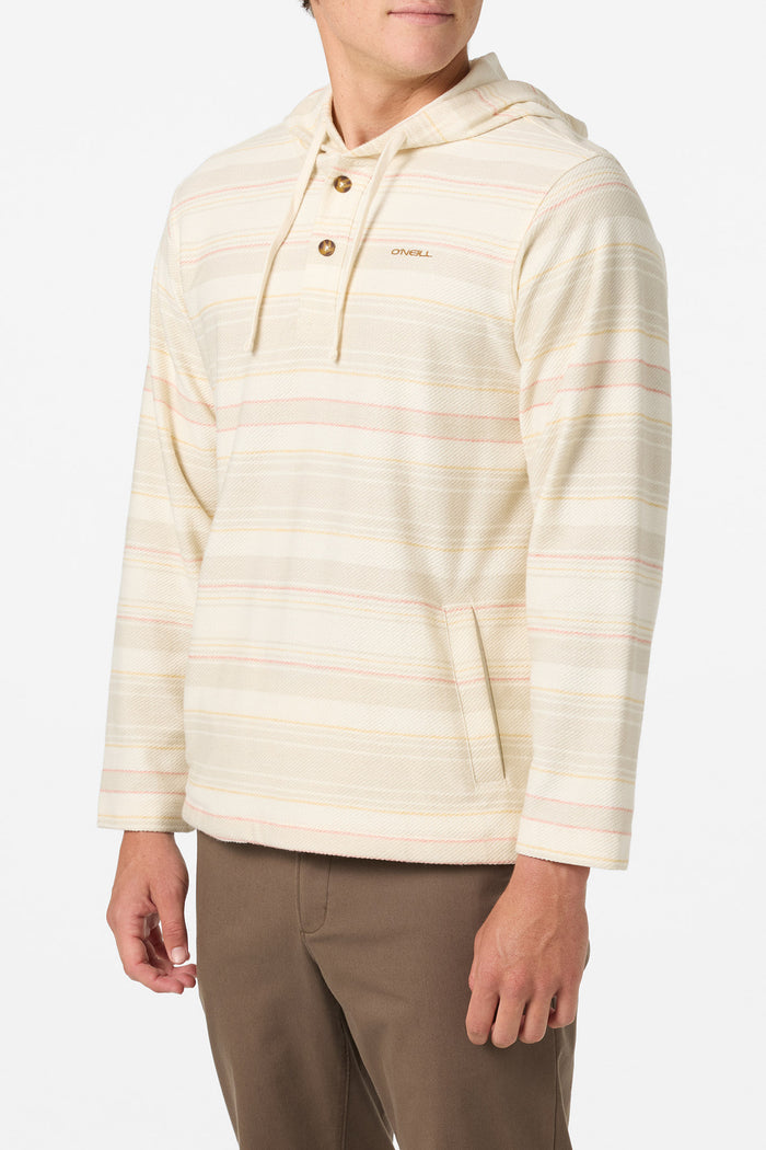 Bavaro Stripe Poncho Pullover Fleece - Cream | O'Neill
