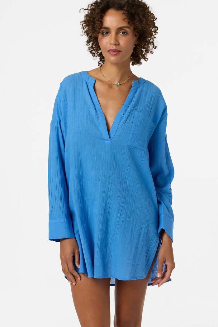 Belizin Long Sleeve Cover-Up Dress - Blue | O'Neill