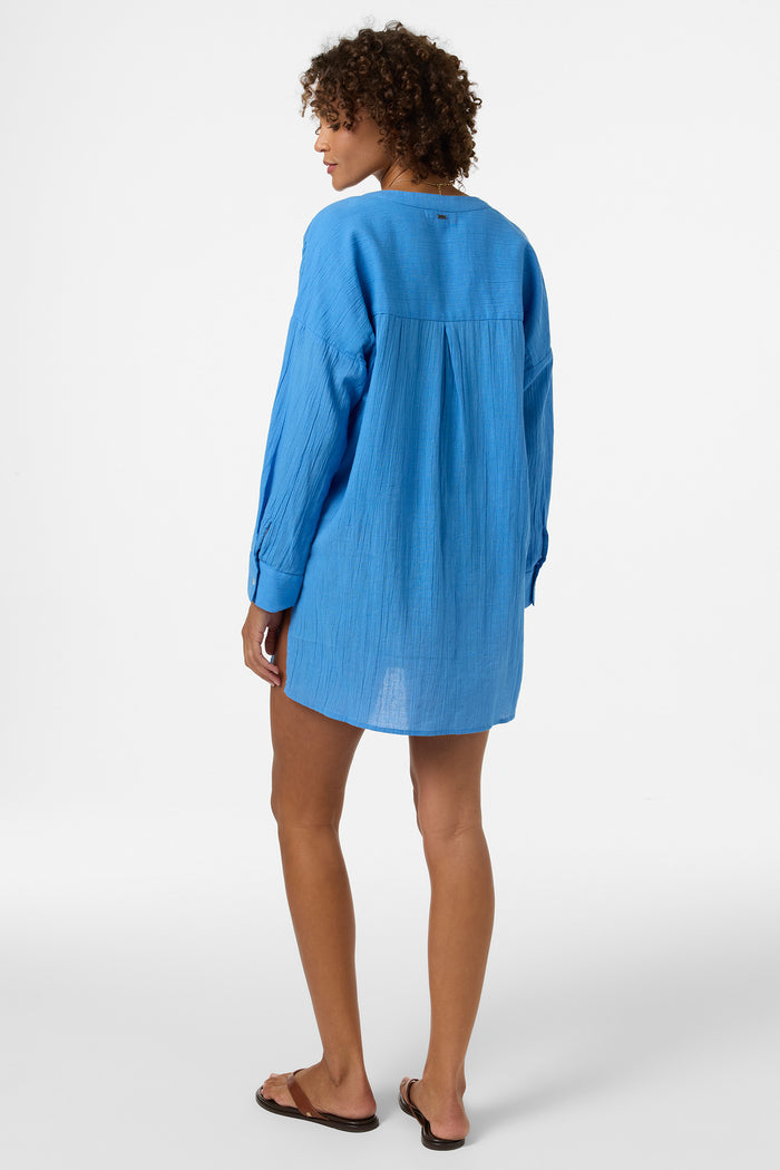 Belizin Long Sleeve Cover-Up Dress - Blue | O'Neill