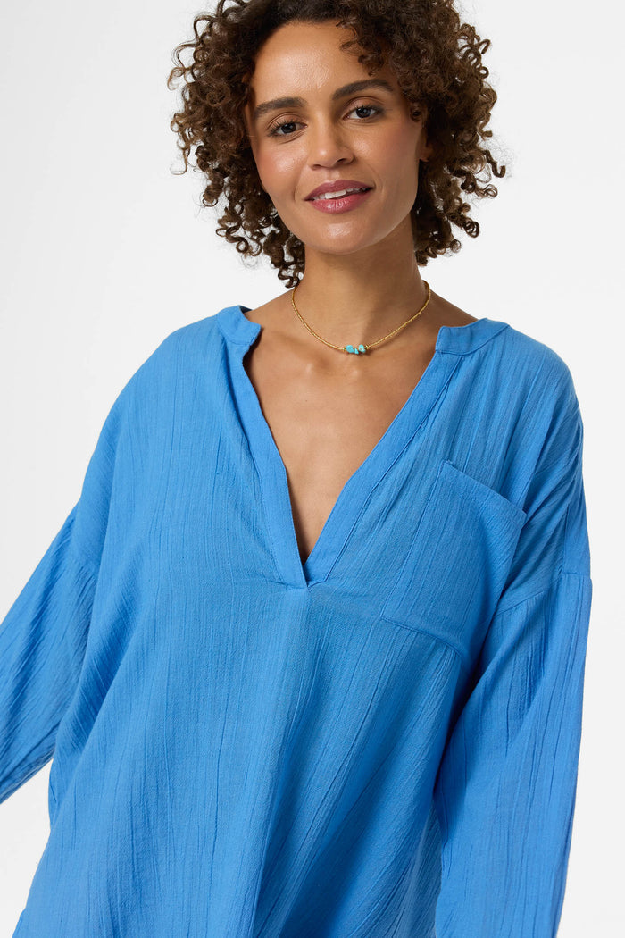 Belizin Long Sleeve Cover-Up Dress - Blue | O'Neill