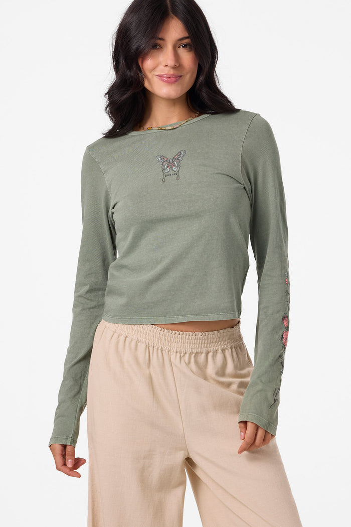 Boho Butterfly Long Sleeve Tee - Sea Spray | O'Neill
