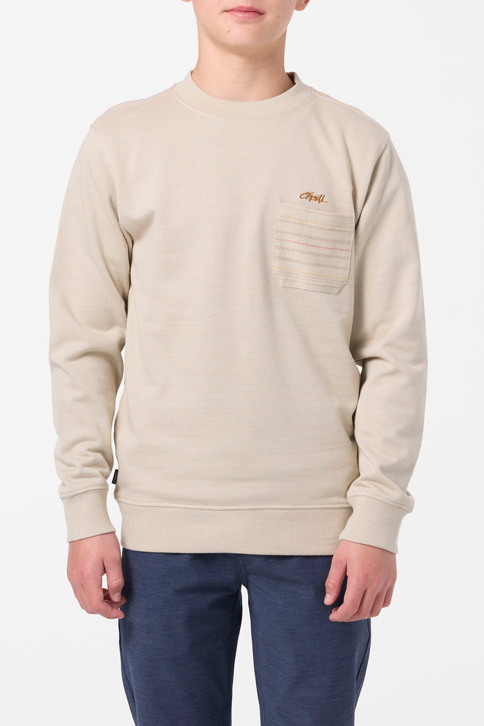 Boy's Bavaro Blocked Crew Shirt Fleece - Lt Khaki | O'Neill