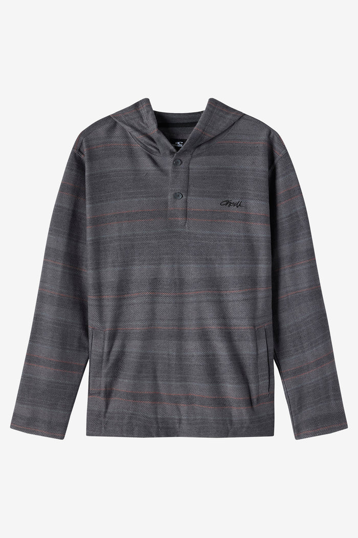Boy's Bavaro Stripe Poncho Pullover Fleece - Black | O'Neill