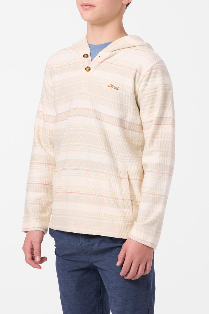 Boy's Bavaro Stripe Poncho Pullover Fleece - Cream | O'Neill