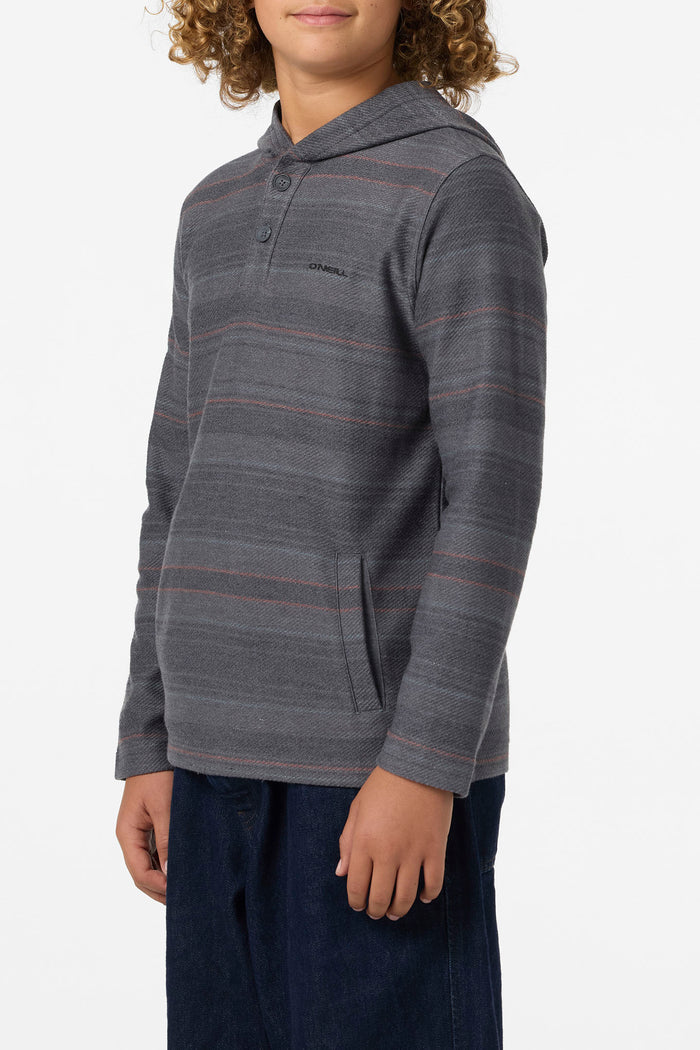 Boy's Bavaro Stripe Poncho Pullover Fleece - Black | O'Neill