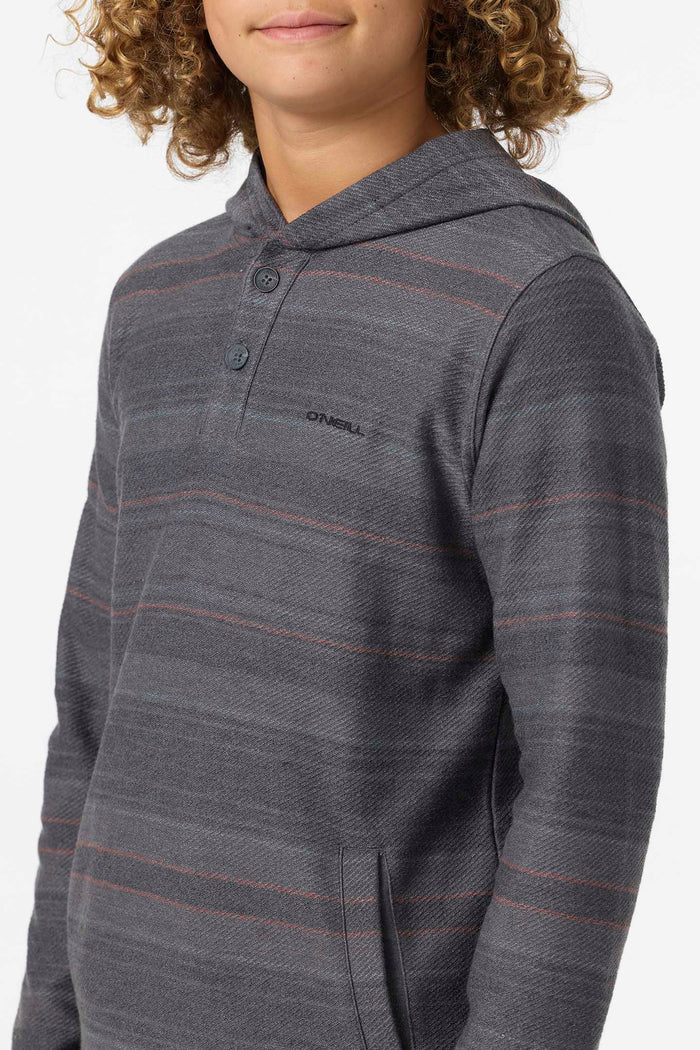 Boy's Bavaro Stripe Poncho Pullover Fleece - Black | O'Neill