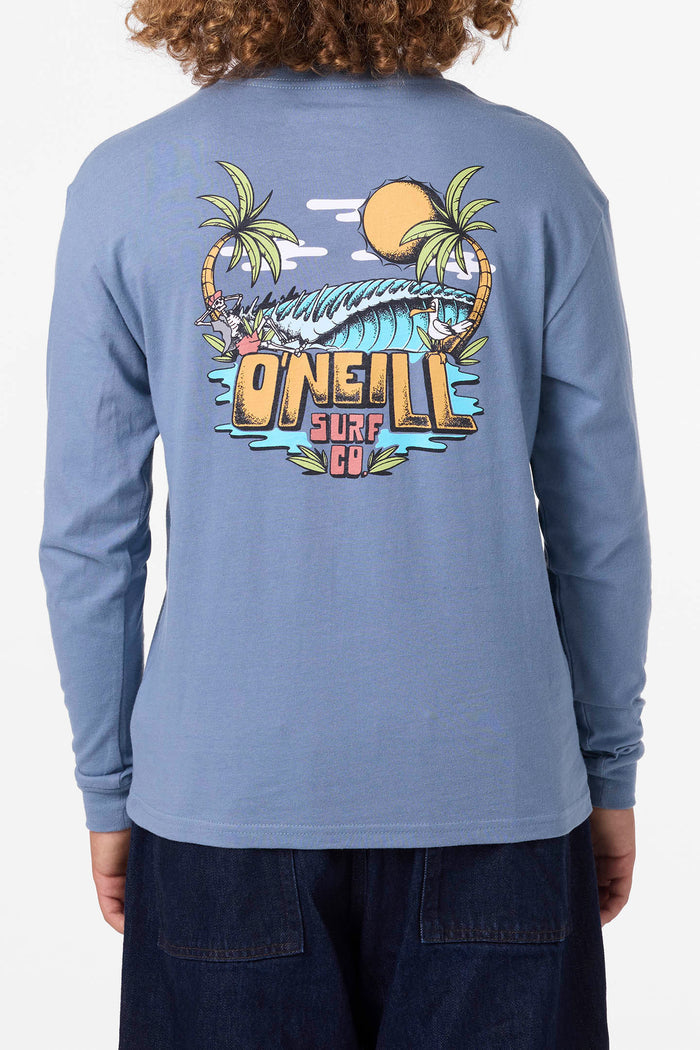 Boy's Chillin' Bones Long Sleeve Tee - Blue Mirage | O'Neill