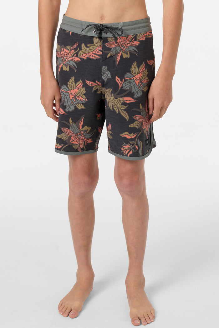 Boy's Cruzer Scallop 16" Boardshorts - Black | O'Neill