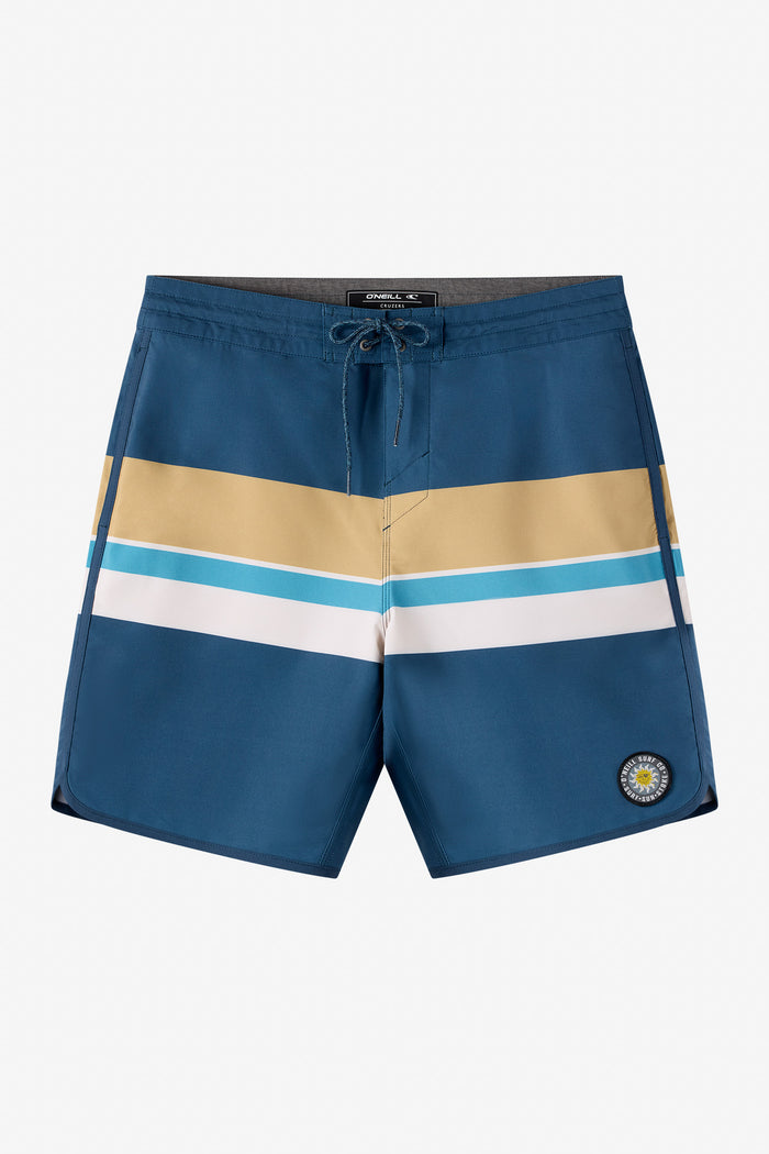 Boy's Cruzer Stripe Scallop 16" Boardshorts - Midnight Navy 2 | O'Neill