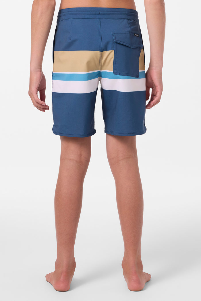 Boy's Cruzer Stripe Scallop 16" Boardshorts - Midnight Navy 2 | O'Neill