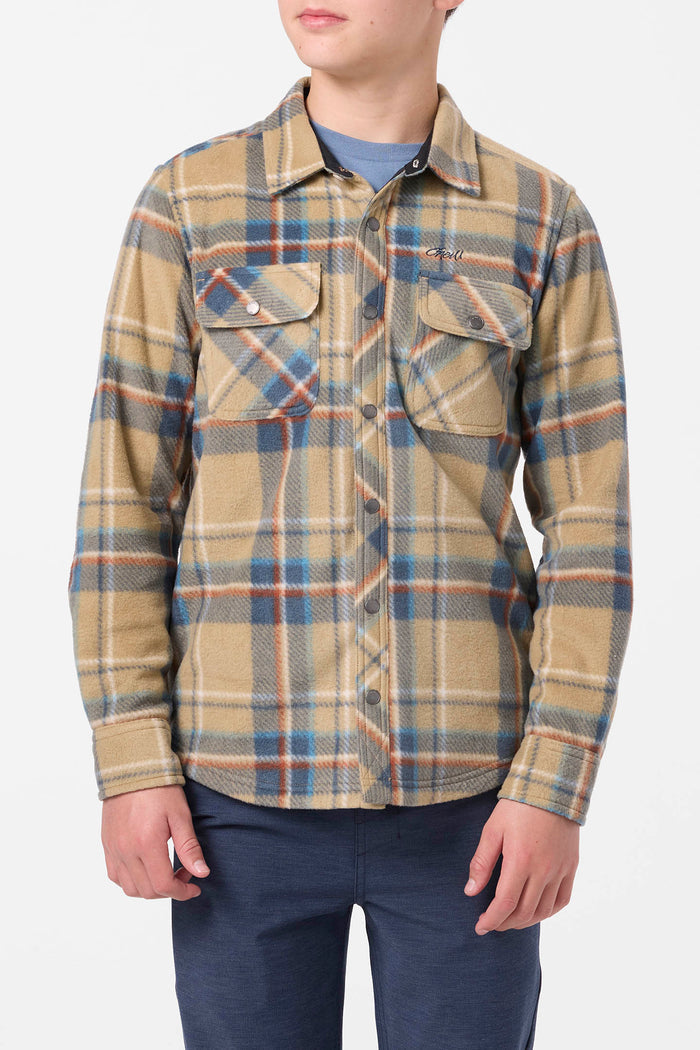 Boy's Glacier Plaid Superfleece Long Sleeve Shirt - Twill | O'Neill