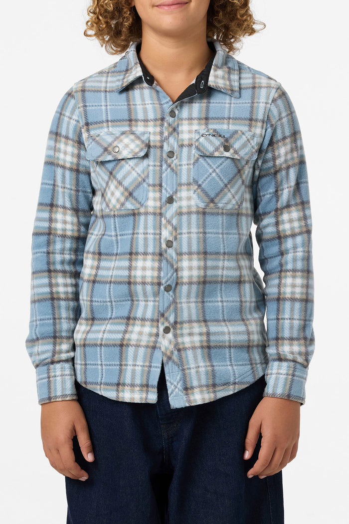 Boy's Glacier Plaid Superfleece Long Sleeve Shirt - Citadel | O'Neill