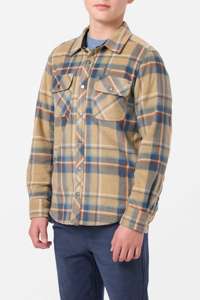 Boy's Glacier Plaid Superfleece Long Sleeve Shirt - Twill | O'Neill