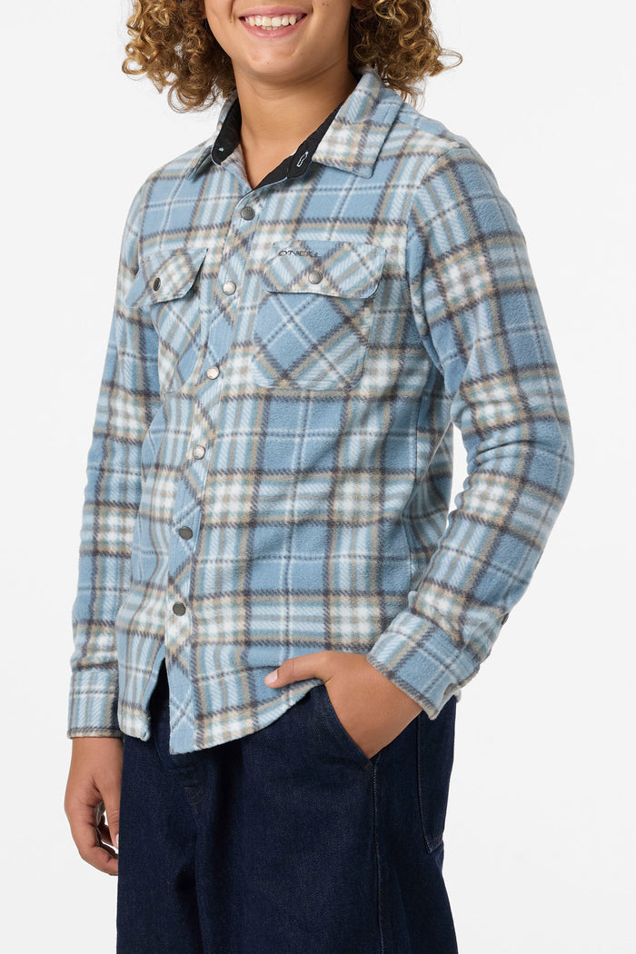 Boy's Glacier Plaid Superfleece Long Sleeve Shirt - Citadel | O'Neill