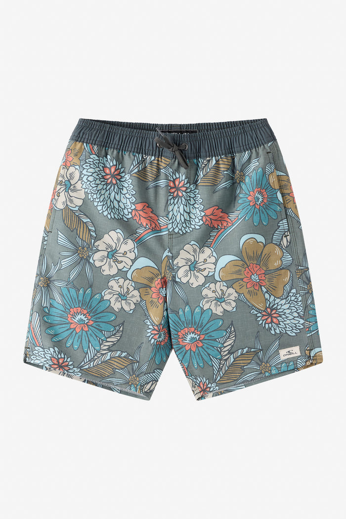 Boy's Hermosa Elastic Waist Lined 16" Swim Trunks - Mulled Basil | O'Neill