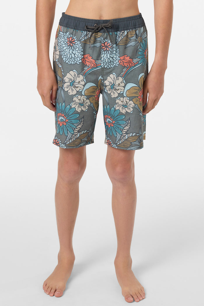 Boy's Hermosa Elastic Waist Lined 16" Swim Trunks - Mulled Basil | O'Neill