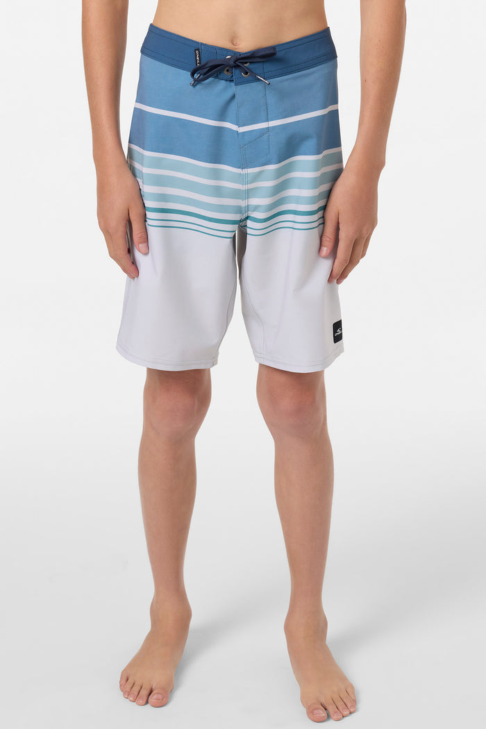 Boy's Hyperfreak Heat Stripe 17" Boardshorts - Fog | O'Neill