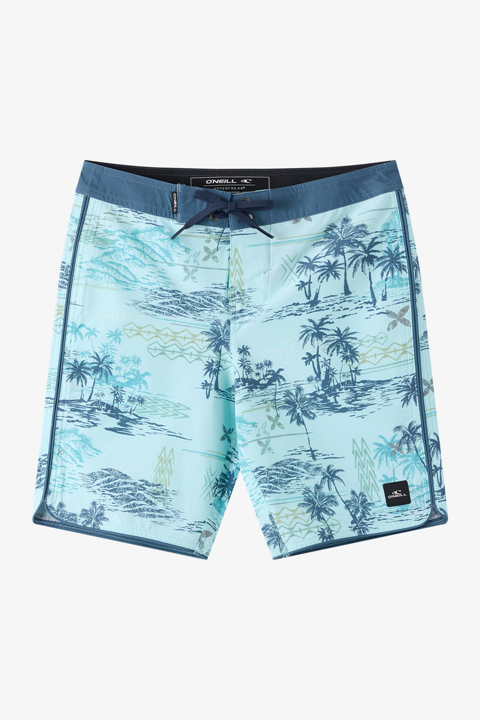 Boy's Hyperfreak Mysto Scallop 17" Boardshorts - Canal Blue | O'Neill