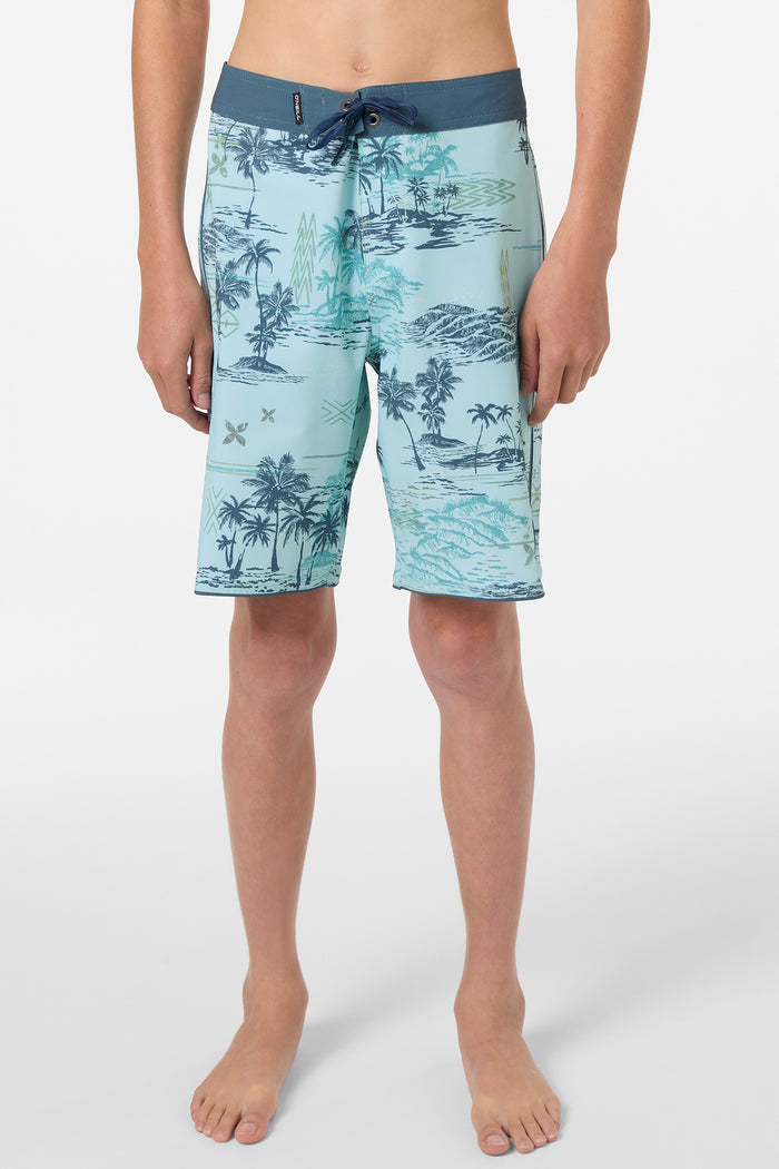 Boy's Hyperfreak Mysto Scallop 17" Boardshorts - Canal Blue | O'Neill