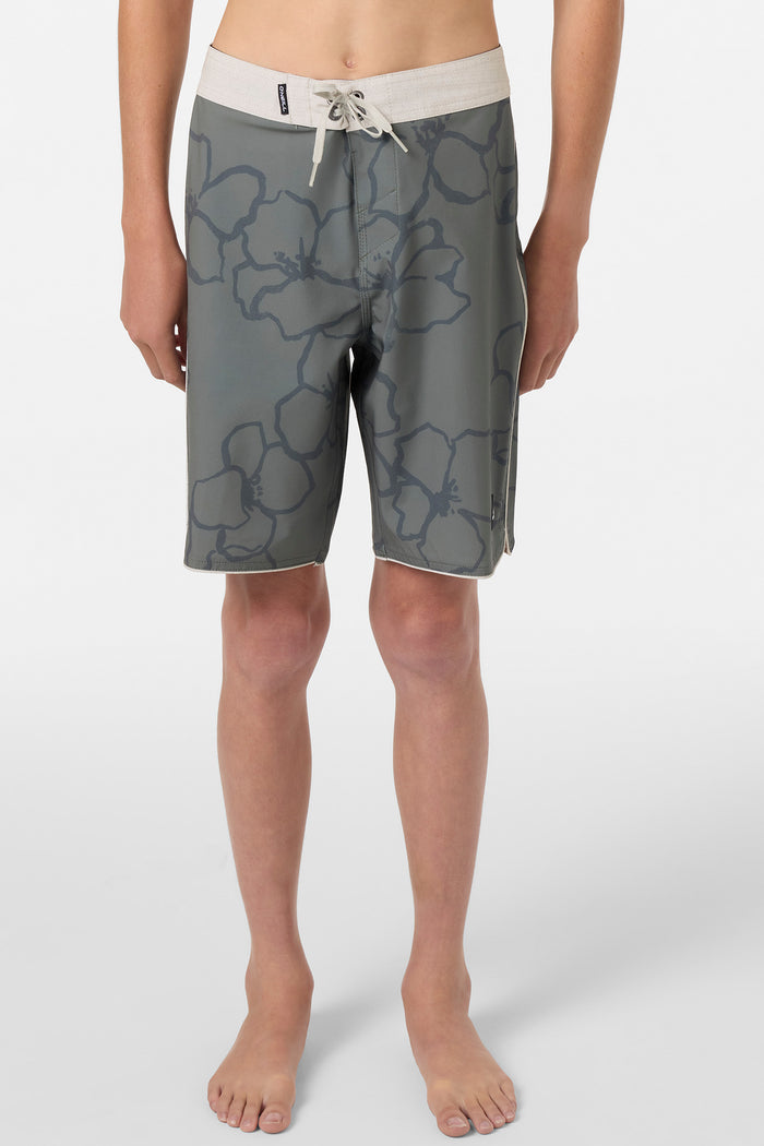 Boy's Hyperfreak Mysto Scallop 17" Boardshorts - Mulled Basil | O'Neill
