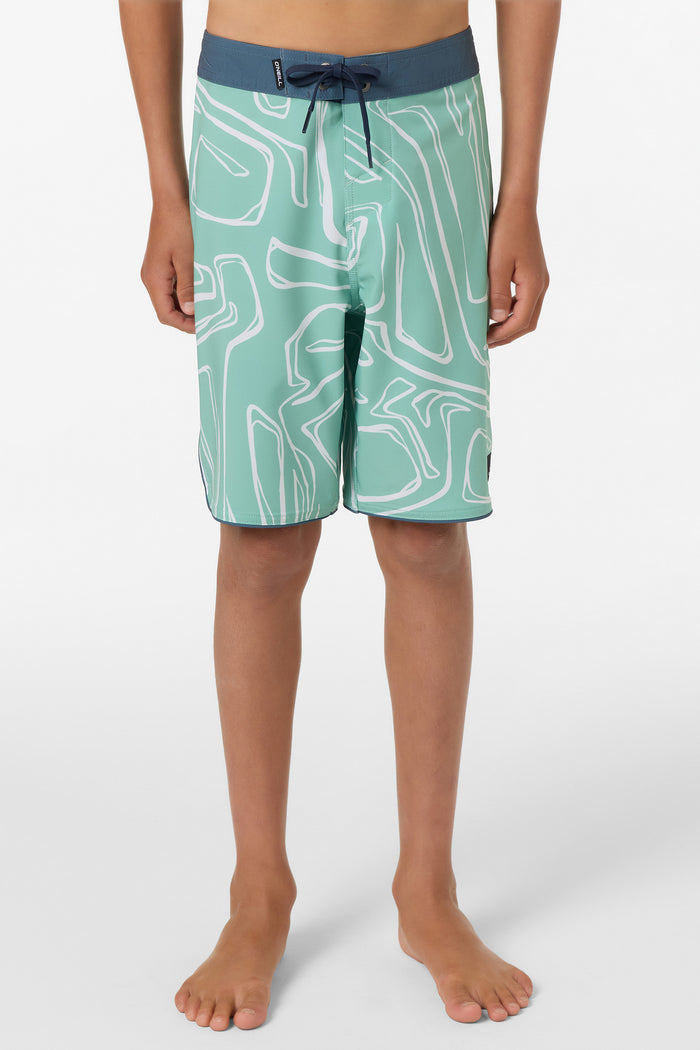 Boy's Hyperfreak Mysto Scallop 17" Boardshorts