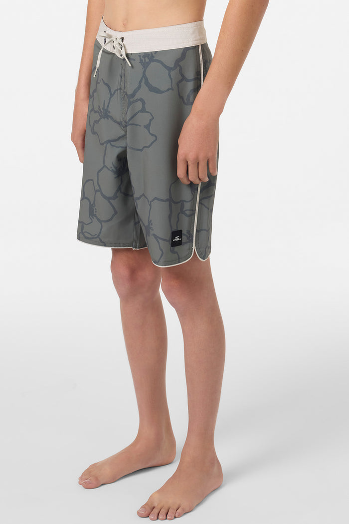 Boy's Hyperfreak Mysto Scallop 17" Boardshorts - Mulled Basil | O'Neill