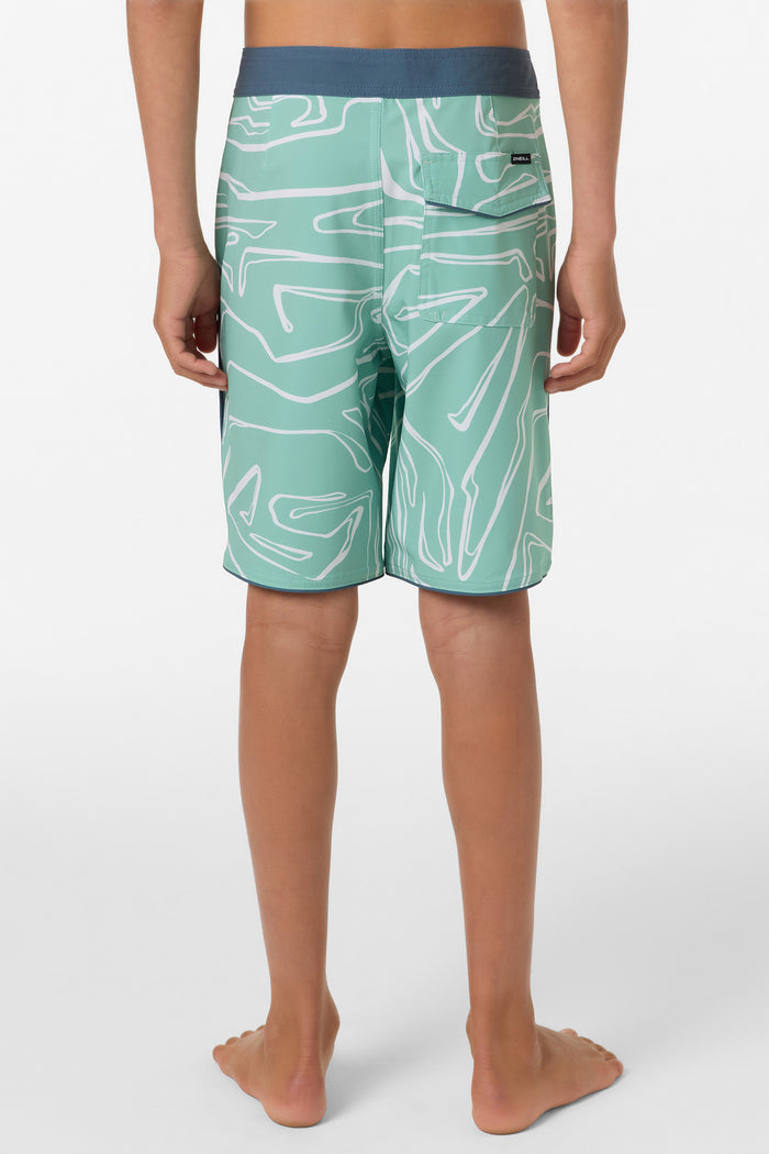 Boy's Hyperfreak Mysto Scallop 17" Boardshorts