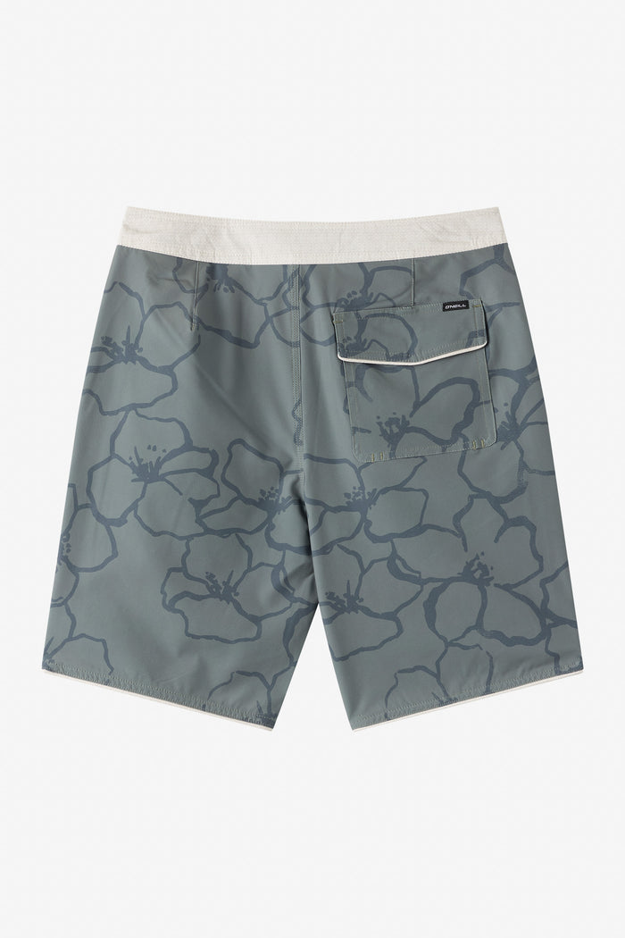 Boy's Hyperfreak Mysto Scallop 17" Boardshorts - Mulled Basil | O'Neill